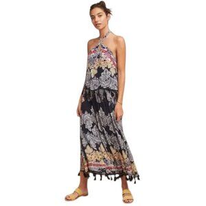 RAGA x Anthropologie Vanessa Halter Embroidered Tassel Maxi Dress